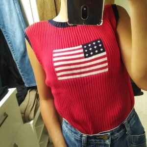 America Flag Sweater Vest